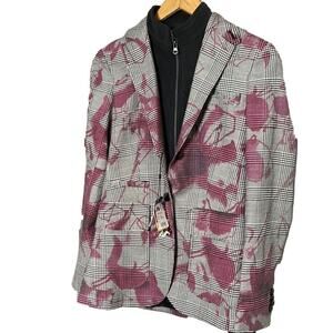 ROBERT GRAHAM NWT KELLY JACKET IN LOGHT GREY REMOVABLE BIB‎ FRONT SIZE 4